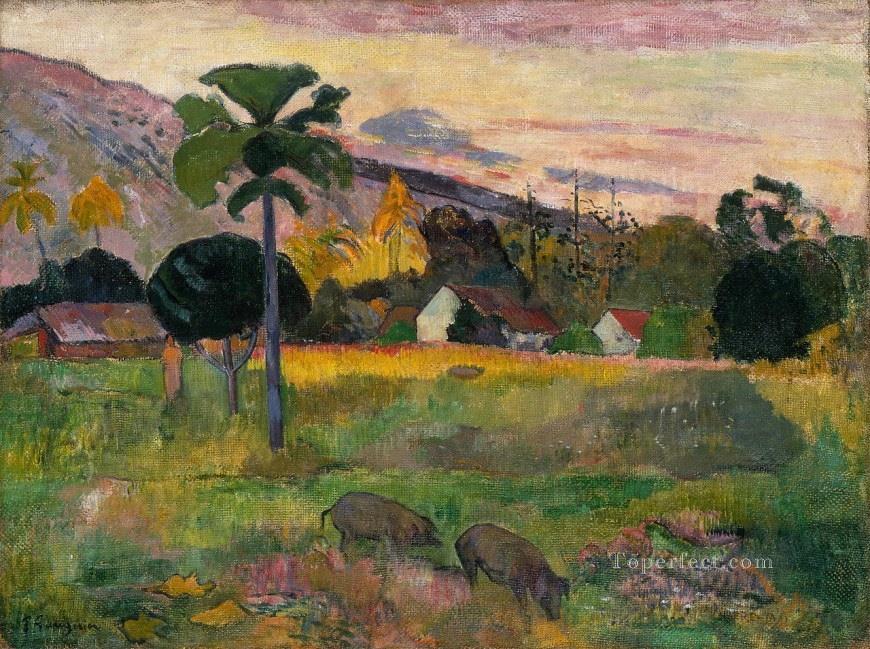 Haere Mai Paul Gauguin paisaje Pintura al óleo